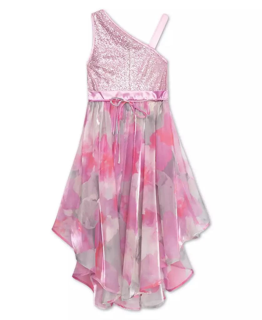 Speechless Big Girls Sequin Bodice One Shoulder Midi Dress 3