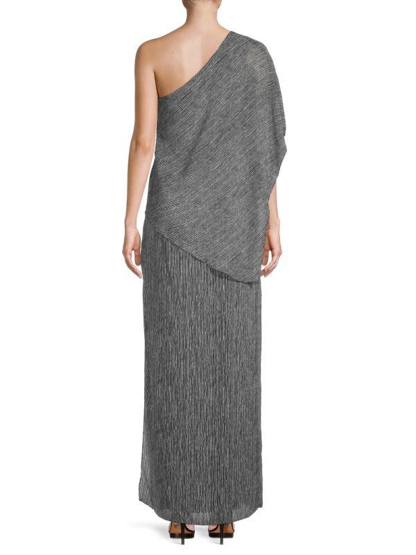 Halston Heritage Striped One-Shoulder Maxi Dress 2