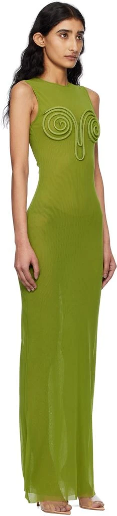 green emerald velvet dress Jean Paul Gaultier spring 2011 green pleated ruffles maxi dress – Dusty  Archive main image 0