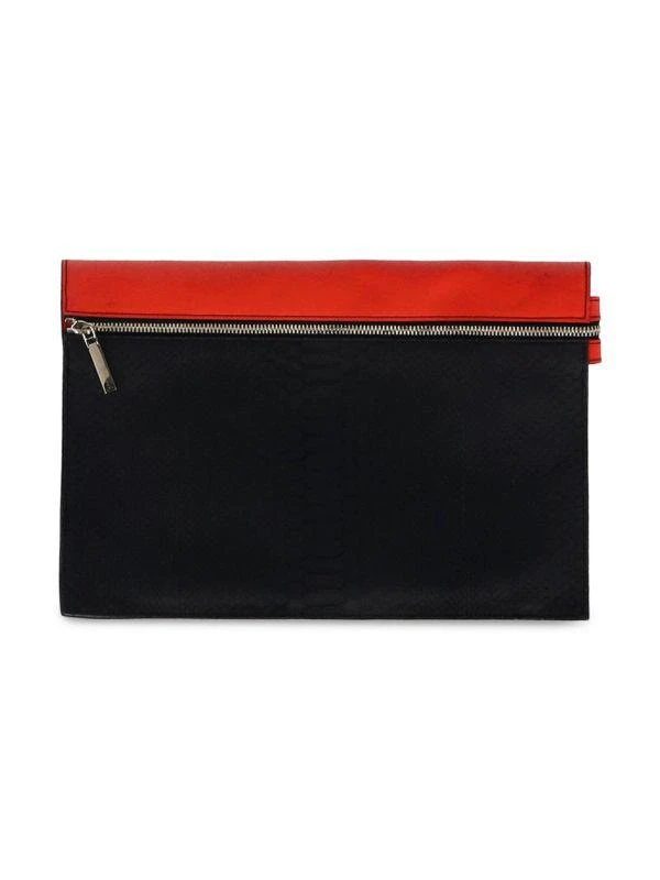 Victoria Beckham Red Leather 2 Tone Clutch 2