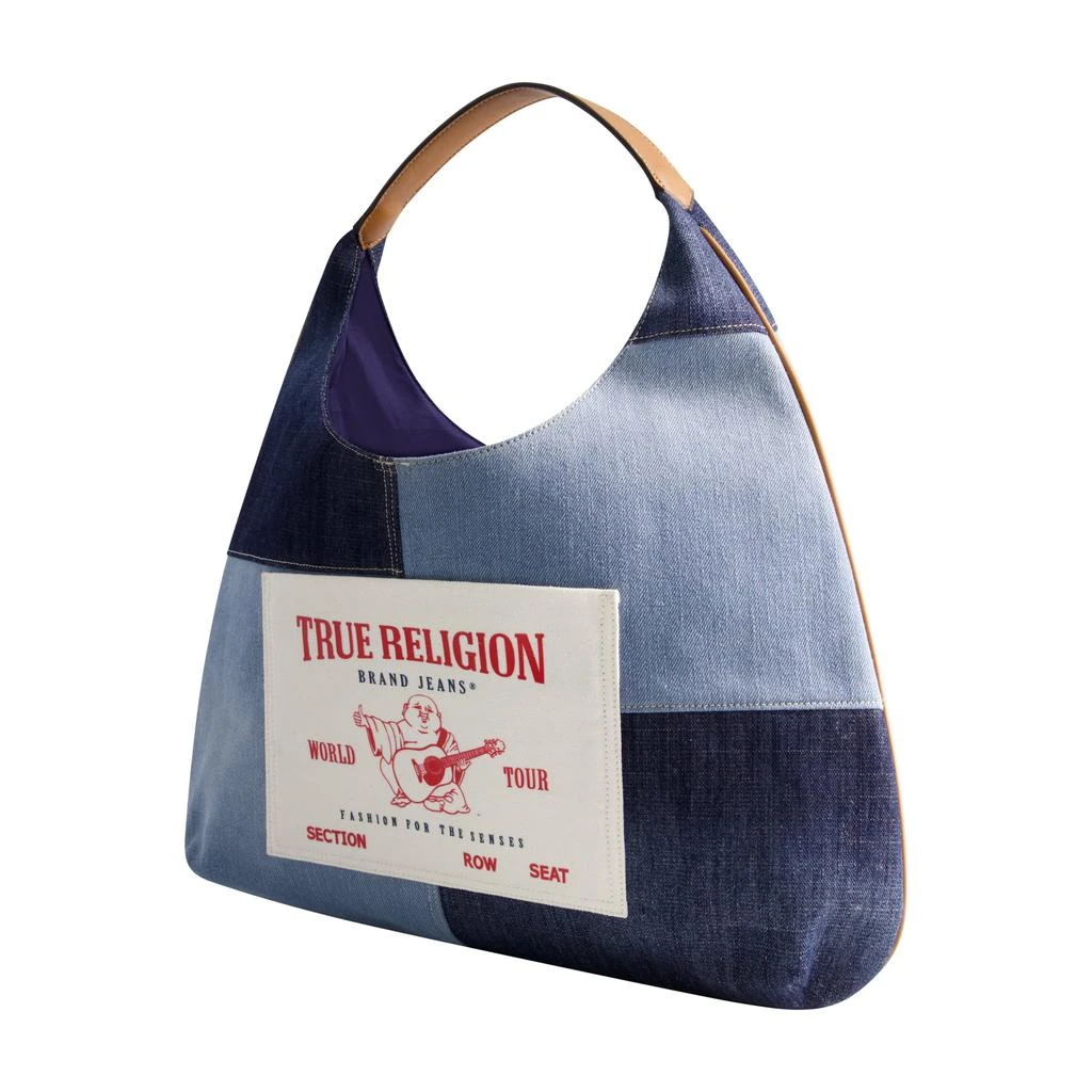 True Religion Patchwork Denim Large Hobo 4