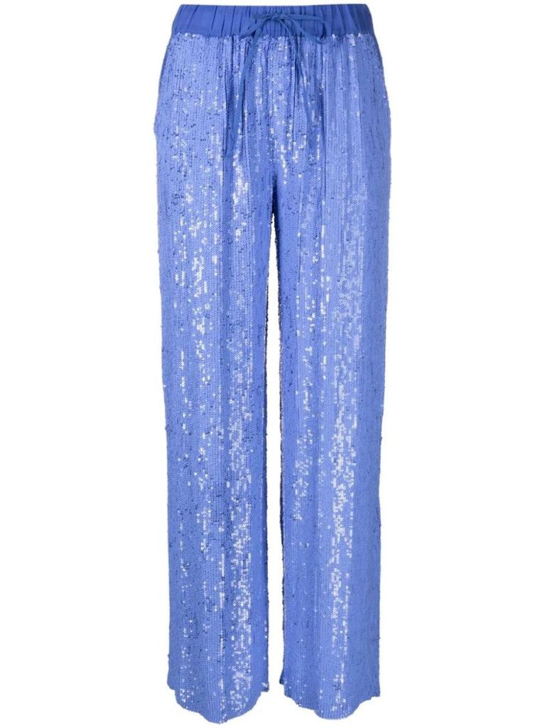 Parosh Wide-Leg Trousers With Shimmering Sequin Detailing