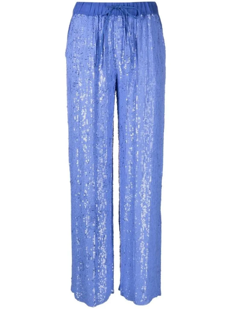 Parosh Wide-Leg Trousers With Shimmering Sequin Detailing 1