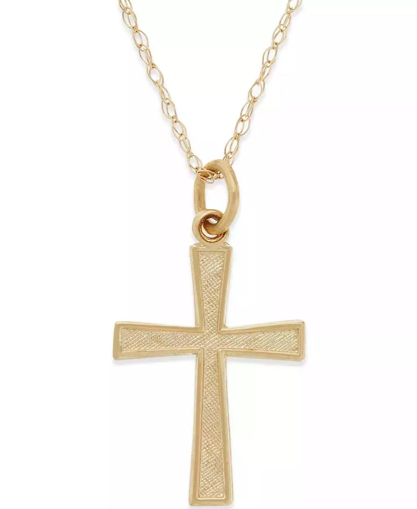 Macy's Small Cross Pendant Necklace in 14k Gold 1