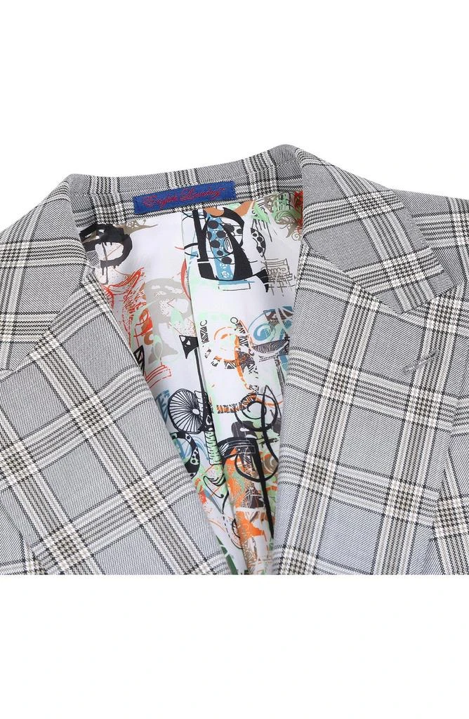 English Laundry Plaid Khaki Stretch Mélange Suit 4