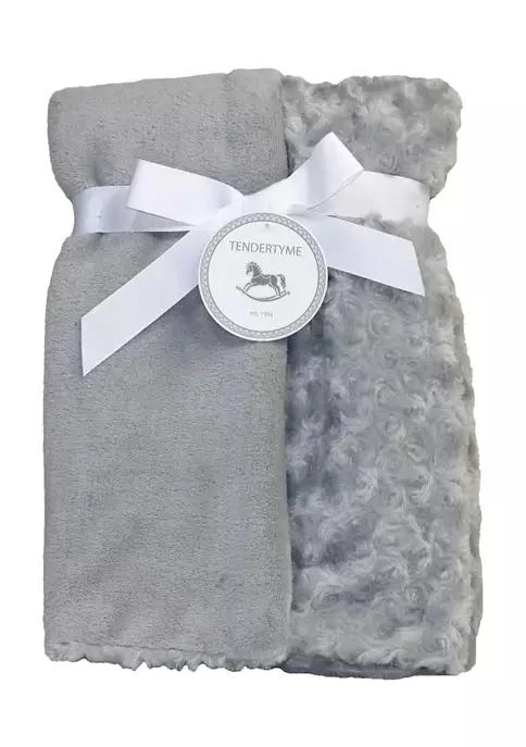 Tendertyme Baby Curly Plush Blanket, Gray