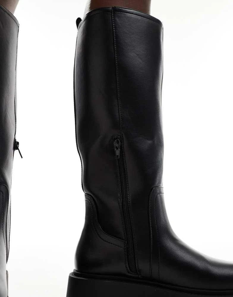 ASOS ASOS DESIGN Carmen chunky flat knee boots in black 3