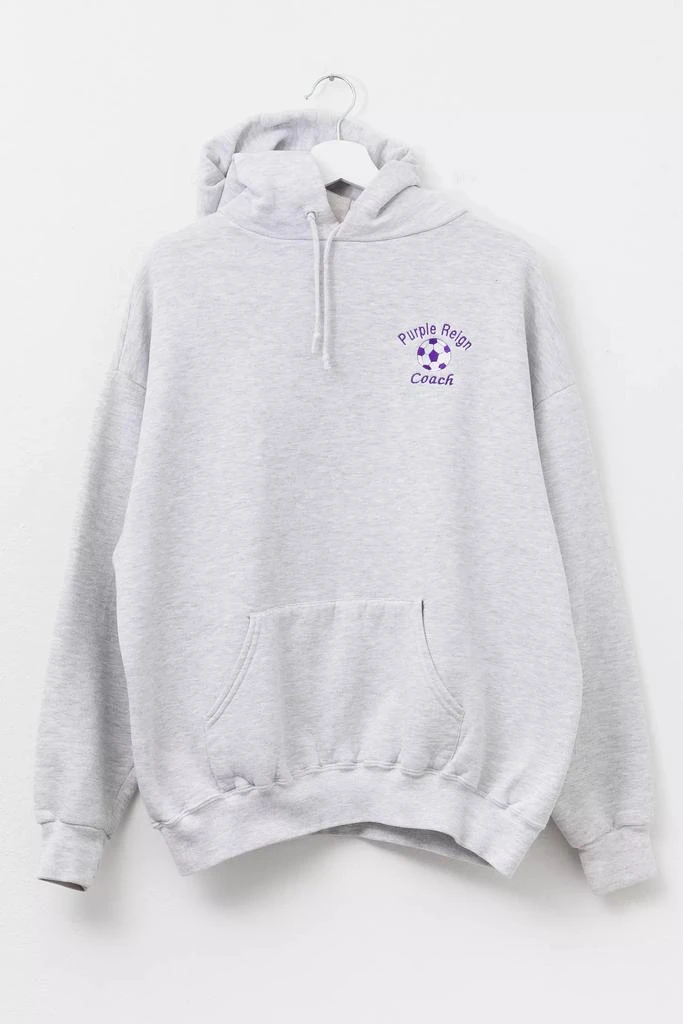 Urban Outfitters Vintage 1990s Distressed Soccer Ball Graphic Embroidered Hoodie Sweatshirt 1