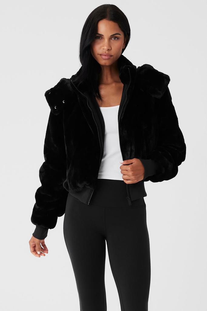 Alo Faux Fur Foxy Jacket - Black