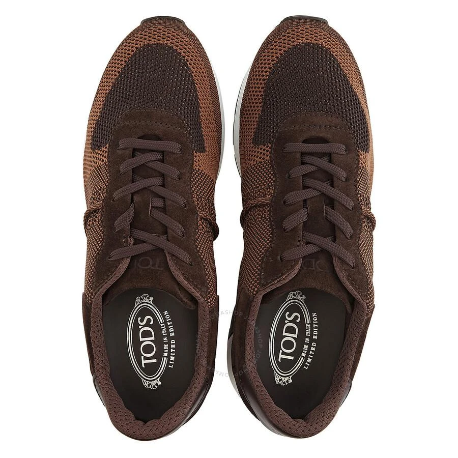 Tod's Tods Men's Dark Brown Leather and Mesh Running Sneakers, Brand Size 5 ( US Size 6 ) 3