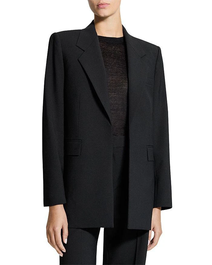 Theory Wool Blend Relaxed Slash Blazer