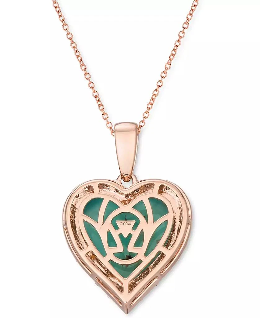 Le Vian Chocolatier® Aquaprase & Diamond (1/3 ct. t.w.) Heart 18" Pendant Necklace in 14k Rose Gold 3