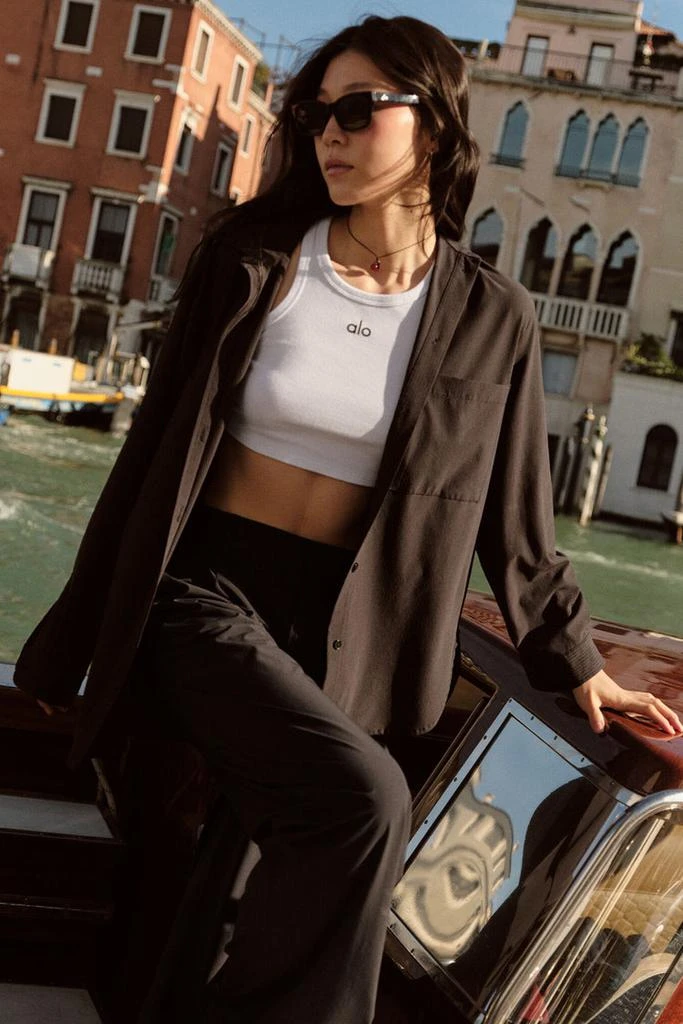 Alo Dreamscape Button Down Long Sleeve - Black 1