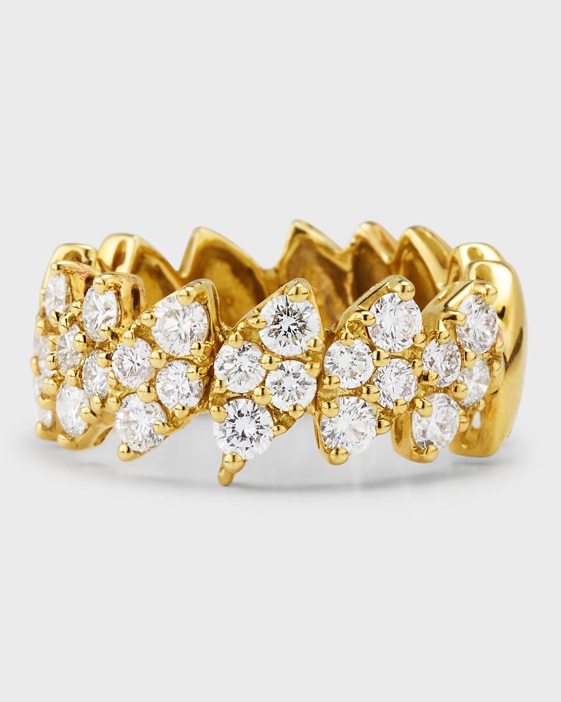 Andreoli 18K Yellow Gold Marquise Band Ring with Diamonds