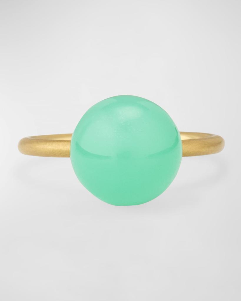 Irene Neuwirth Gumball 18K Yellow Gold Ring Set with 11mm Chrysoprase