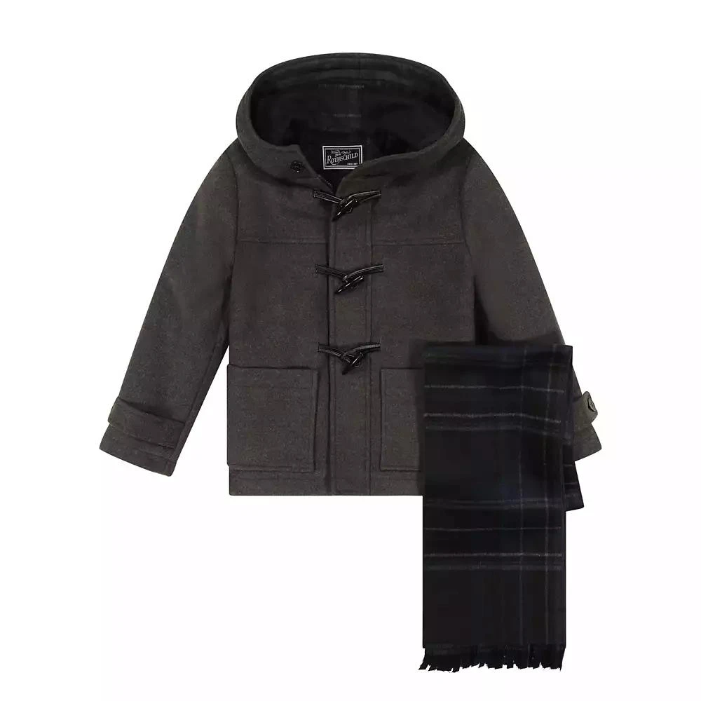 S Rothschild & CO Toddler & Little Boy Toggle Dress Coat with Scarf 7