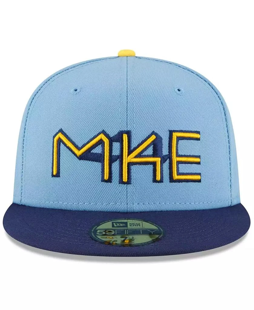 New Era Men's Powder Blue Milwaukee Brewers City Connect 59FIFTY Fitted Hat 3