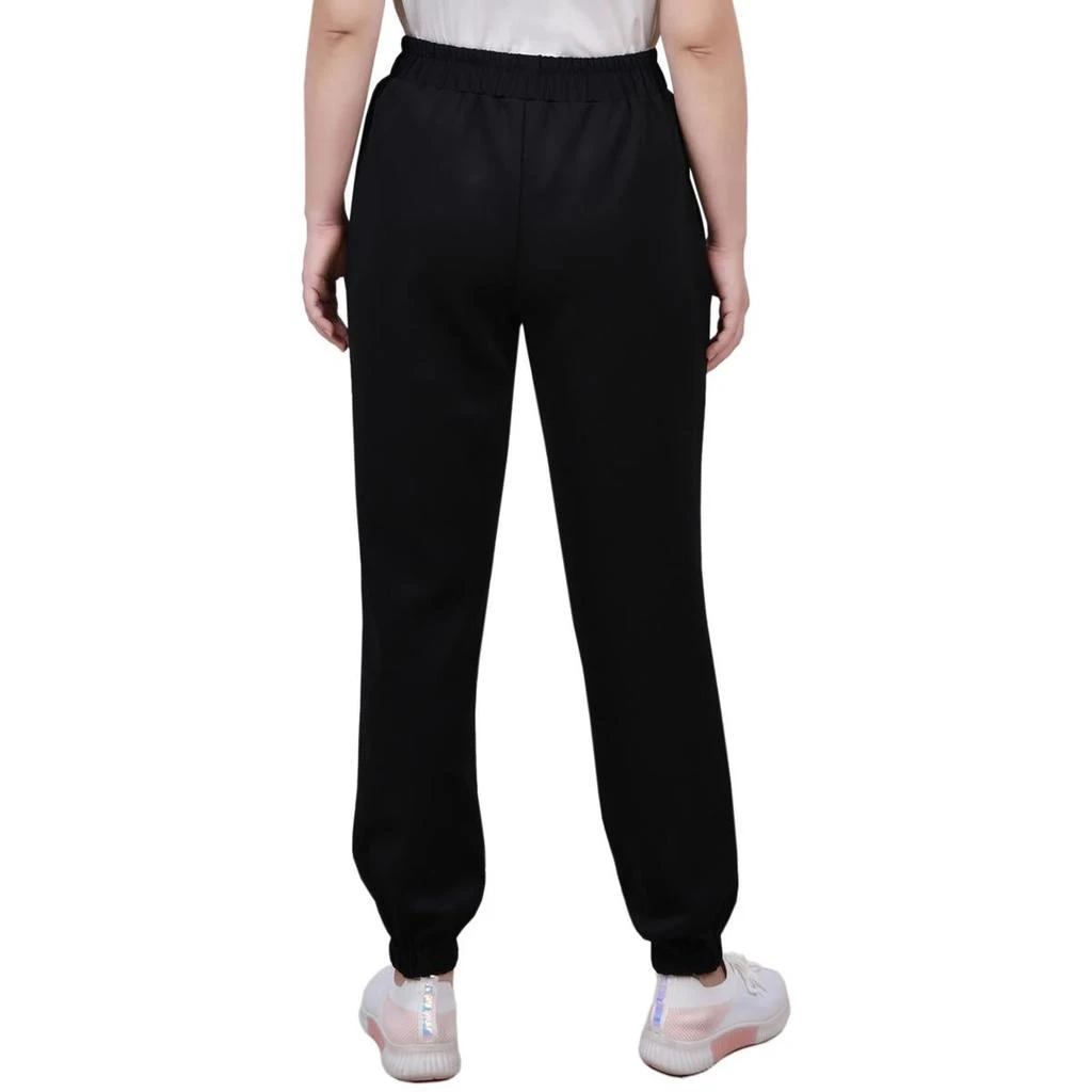 NY Collection Petites Womens Crepe Mid Rise Jogger Pants 2