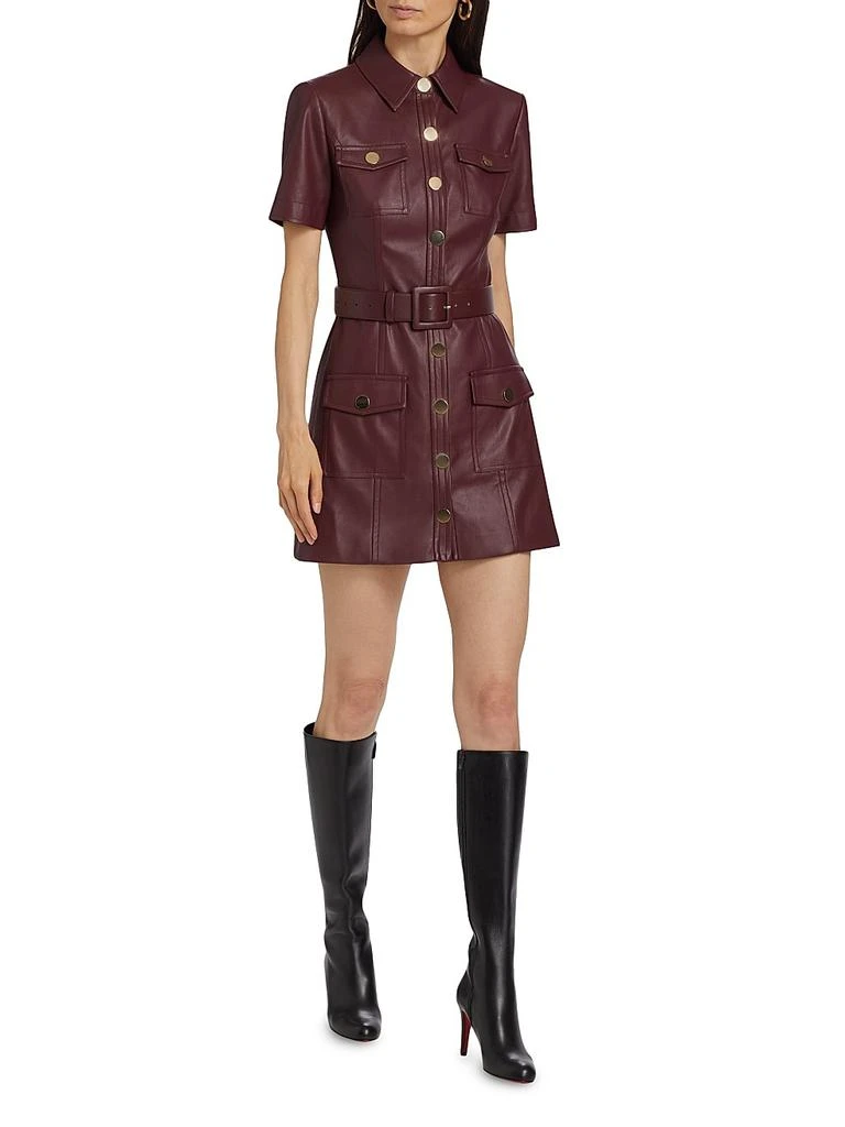 Lydia Faux Leather Belted Minidress – On Sale Now with Up to 51% Off