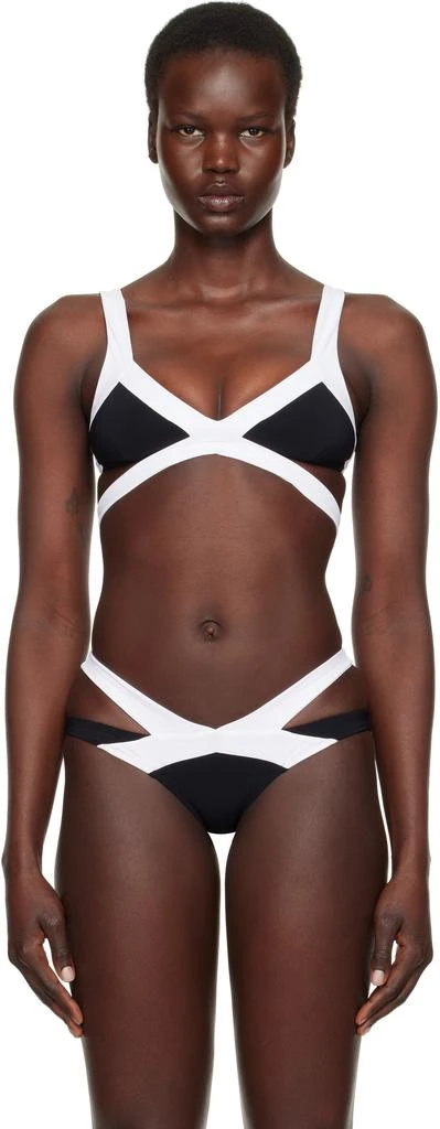 L'Agent by Agent Provocateur Black & White Mazzy Bikini Top 1