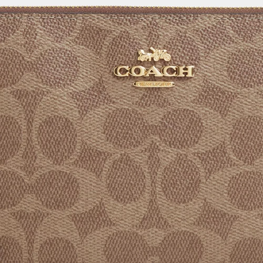 Coach Large Corner Zip Wristlet In Signature Canvas 3