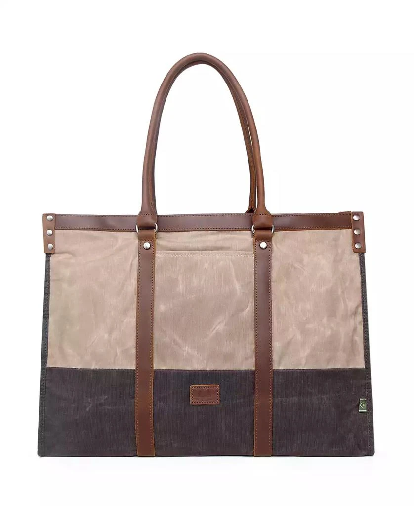 TSD BRAND Stone Creek Waxed Canvas Tote Bag 1