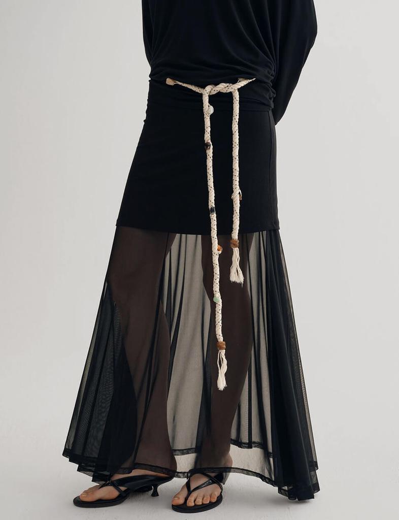 Pixie Market Black Semi Sheer Tube Skirt -PREORDER