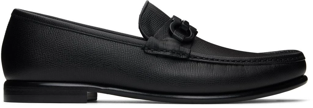 Salvatore Ferragamo Black Gancini Ornament Loafers  display picture 1