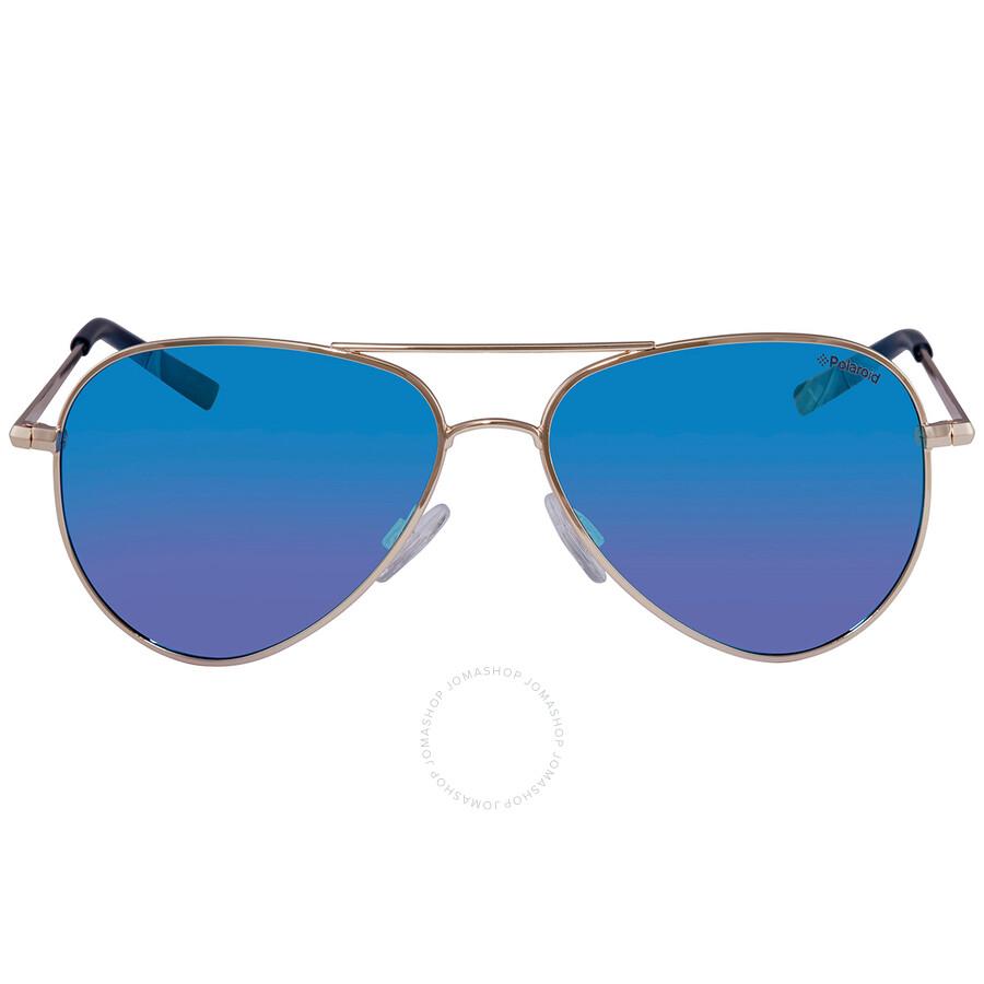Polaroid Polarized Blue Pilot Unisex Sunglasses PLD 6012/N 0J5G/JY 56