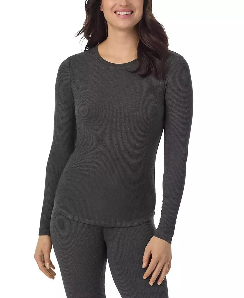 Cuddl Duds Women's Ribbed Crewneck Long-Sleeve Top 1