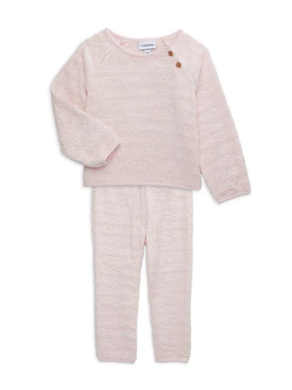 Calvin Klein Baby Girl's 2-Piece Monogram Top & Pants Set 1
