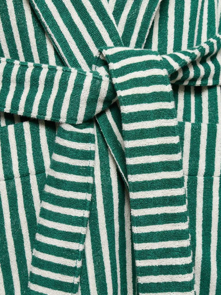Tekla Teal Green Striped Bathrobe 3