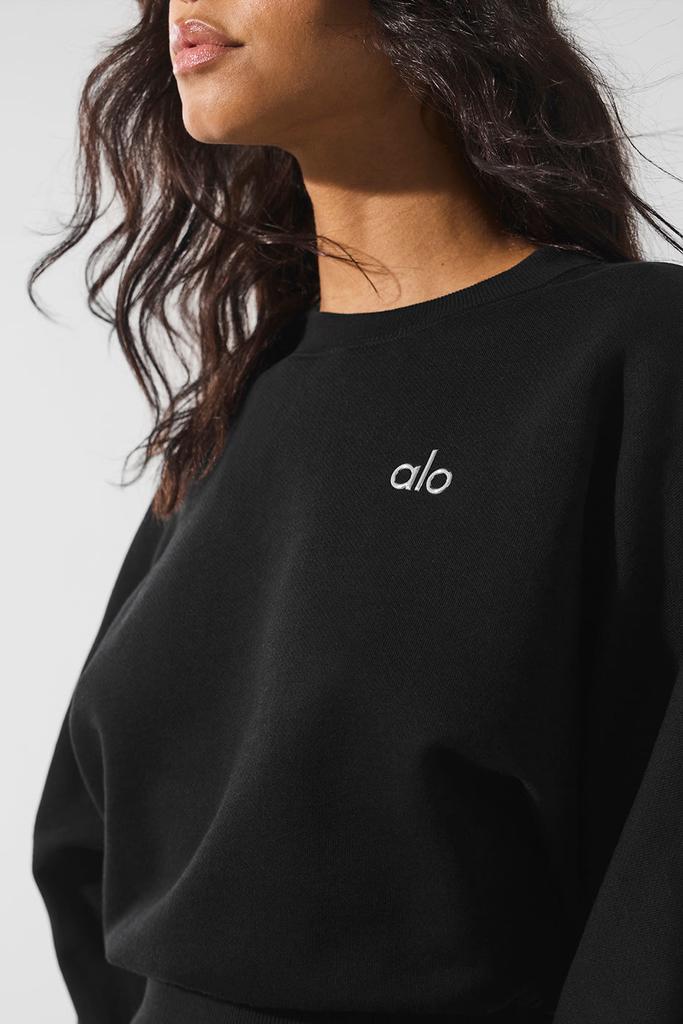 Alo Cropped Accolade Crewneck - Black - Hoodies - Compare Prices