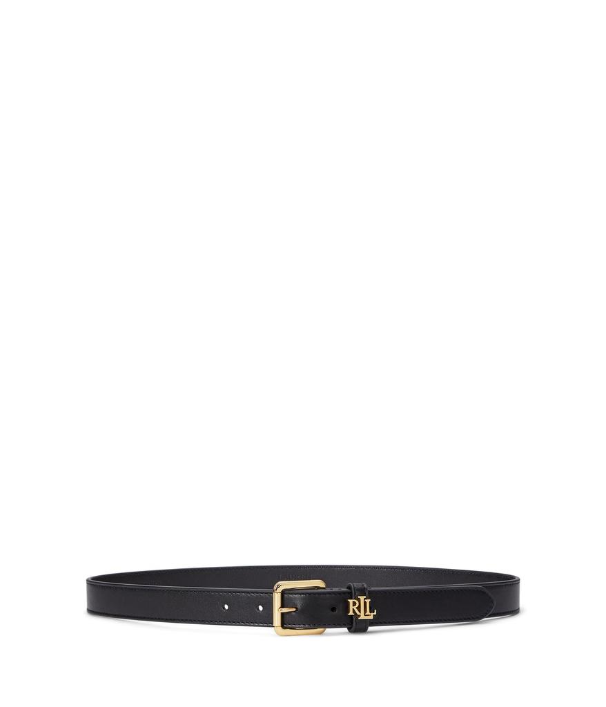 Ralph Lauren Logo-keeper Leather Skinny Belt