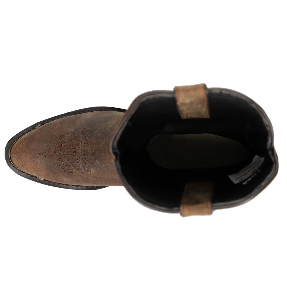 Durango Distressed Slouch Round Toe Pull On Cowboy Boots 4