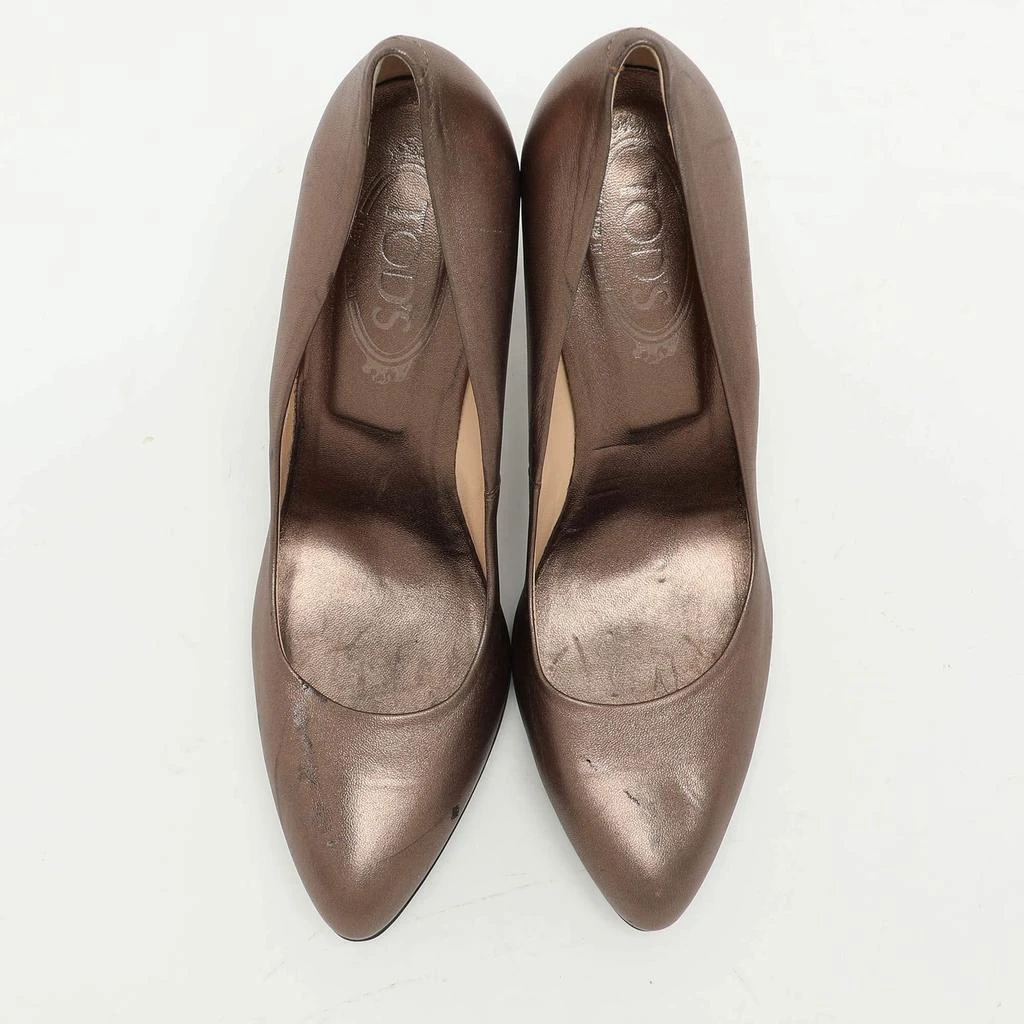 Tod's Tod's Metallic Leather Block Heel Pumps Size 40 3