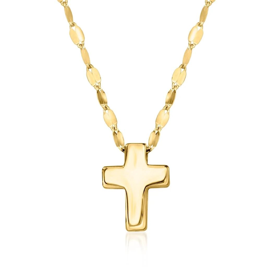 Canaria Fine Jewelry Canaria Italian 10kt Yellow Gold Puffed Cross Necklace 1