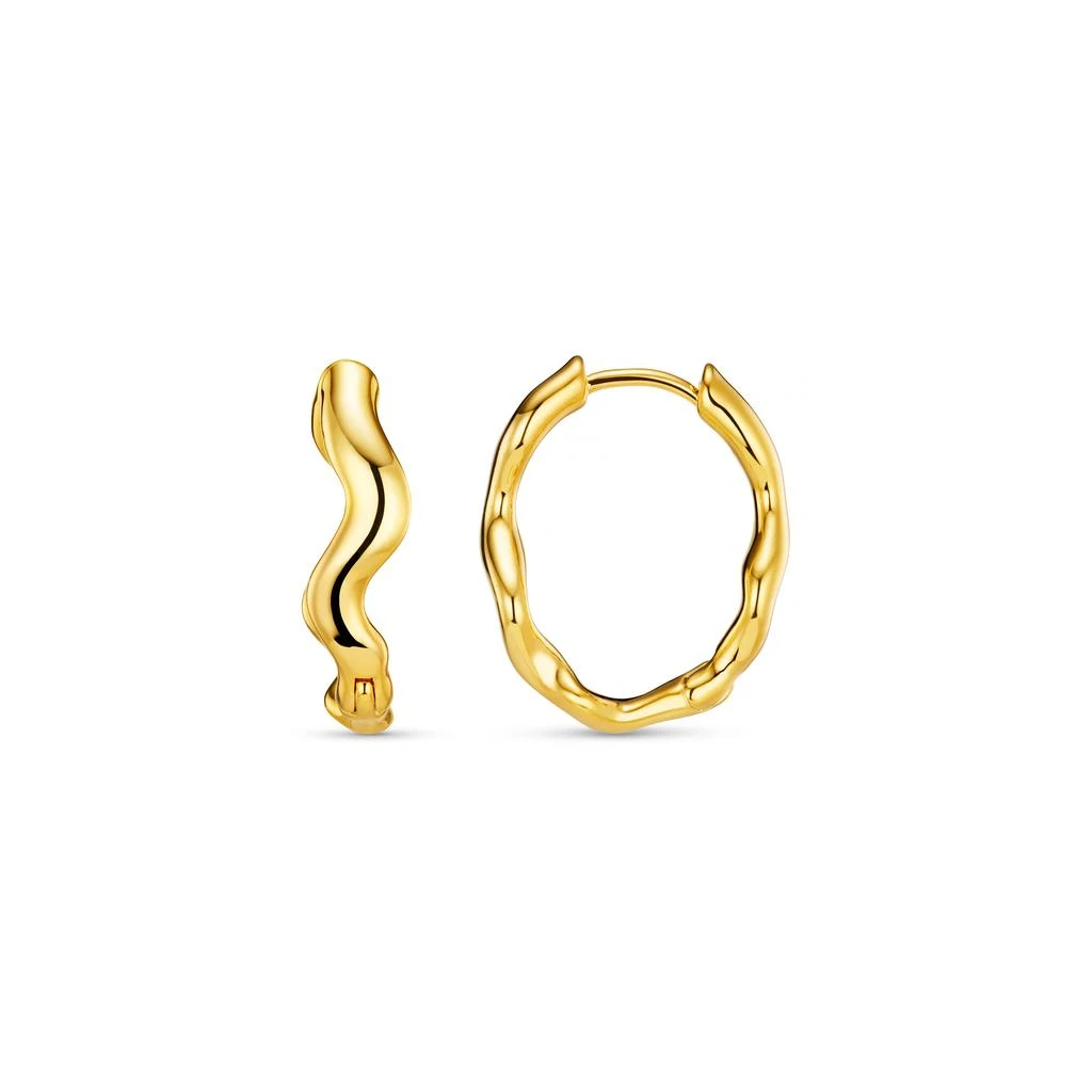 Orelia London Organic Wave Oval Hoop Earrings