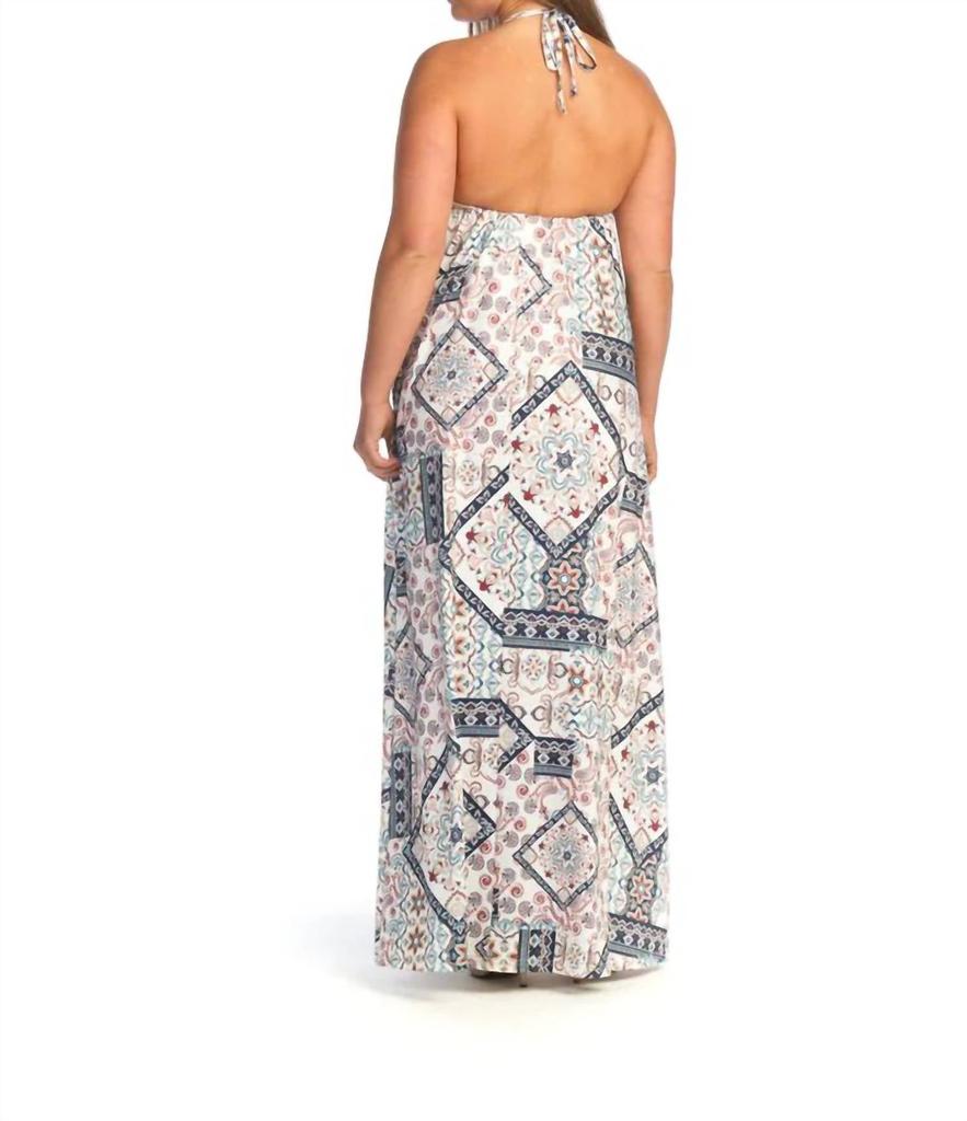 Papillon Papillon - Stretch Patchwork Backless Halter Dress