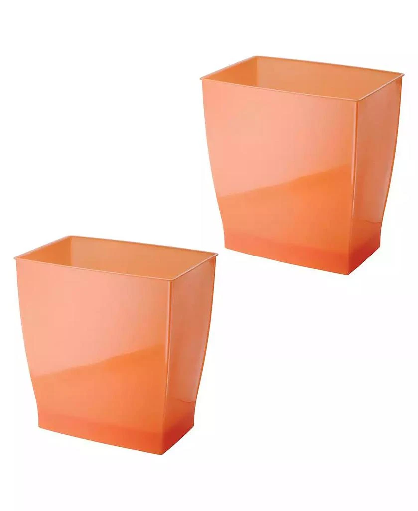 iDesign Rectangular Trash Can, 2.5 Gal. / 9.5 Liter, 2-Pack, Tango, Made in USA 7