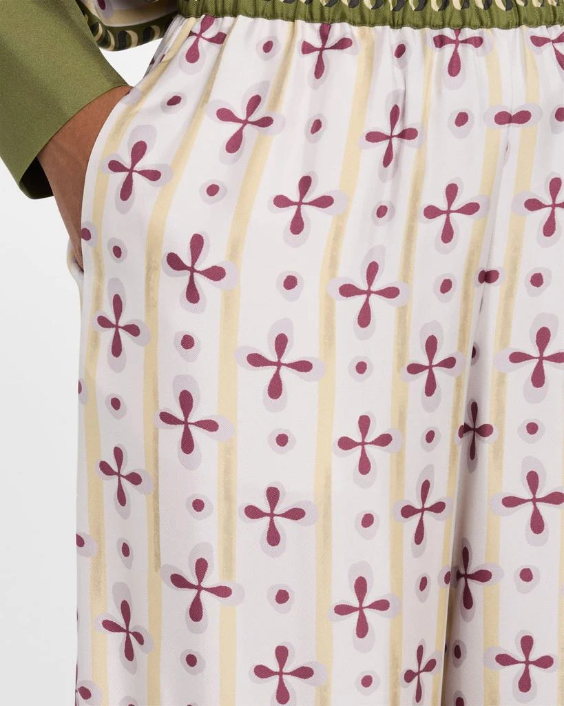 LA DOUBLE J Printed Silk Wide-Leg Palazzo Pants 5