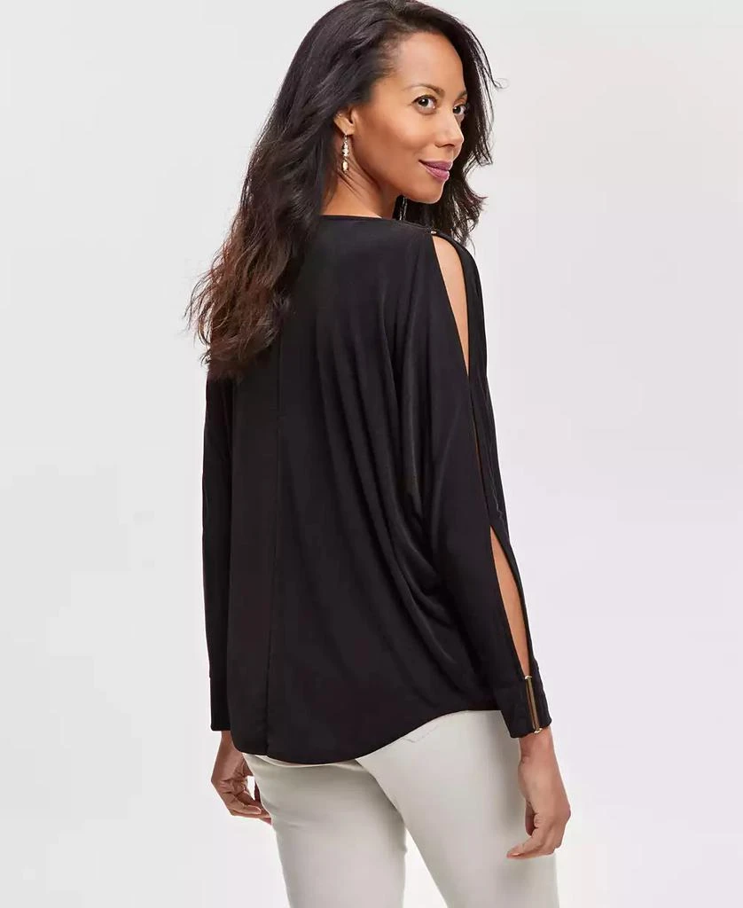 JM Collection Women's Cold-Shoulder Hardware Jersey Top, Created for Macy's 2