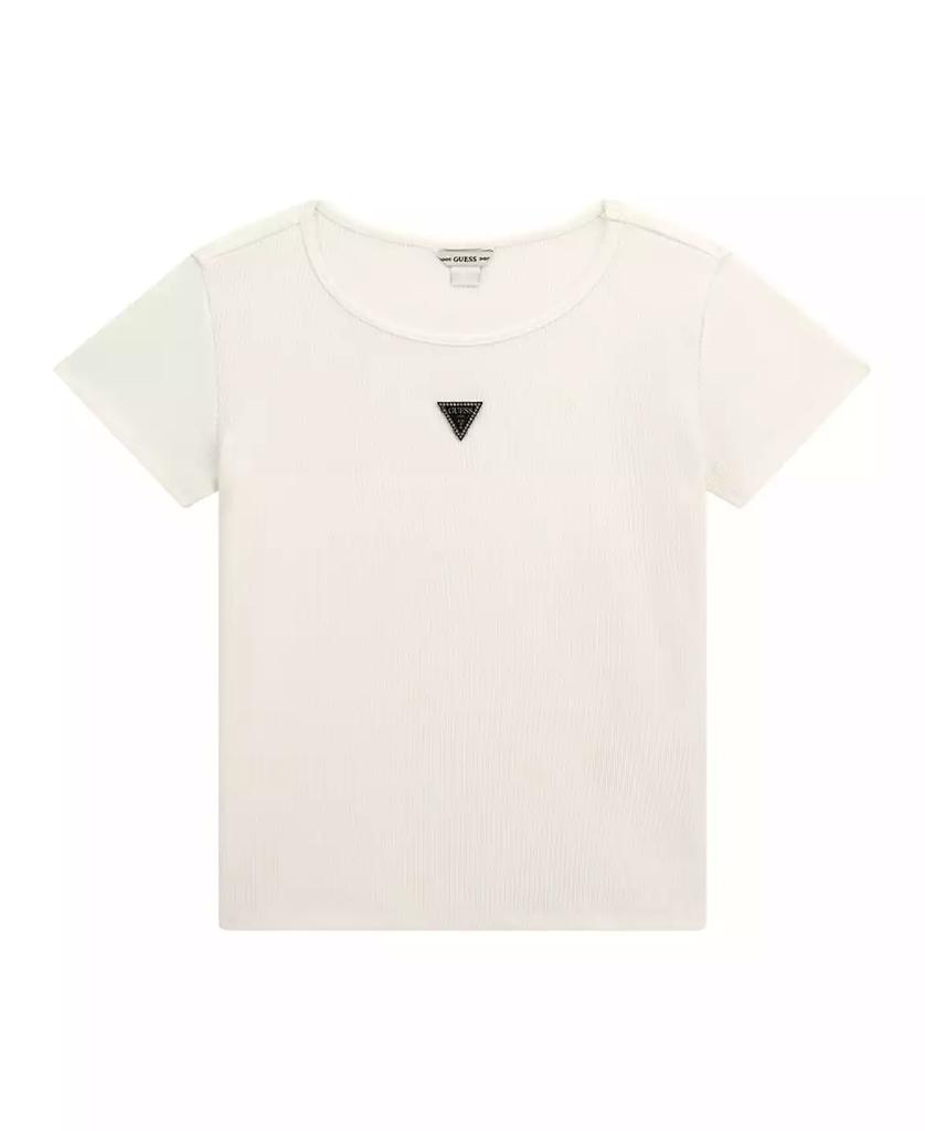 GUESS Big Girl Short Sleeve with Shiny Foil Print Logo T-Shirt