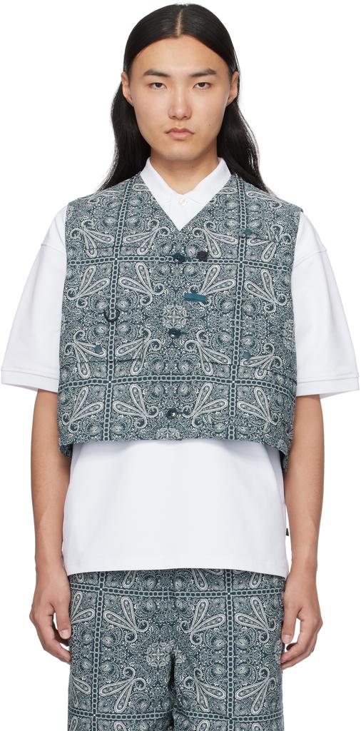 Shop Navy Paisley Tech Over Vest on Sale at BeyondStyle – Get 67