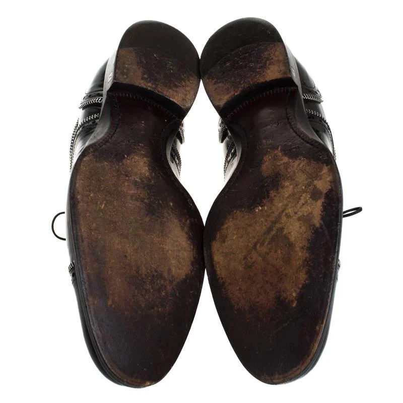 Louis Vuitton Louis Vuitton Black Patent Leather Lace Up Oxfords Size 41.5 6