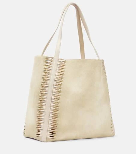 Chloé Louela suede and leather tote bag 4