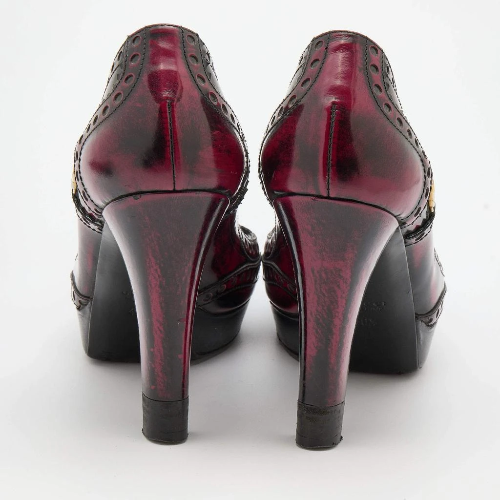 Gucci Gucci Black/Red Two-Tone Brogue Leather Platform Pumps Size 40.5 5