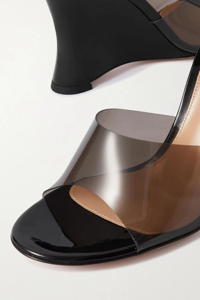 Gianvito Rossi Futura 95 patent-leather and PVC wedge sandals 4
