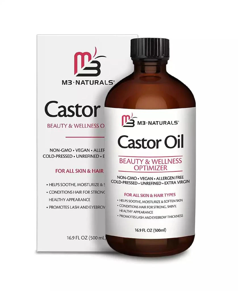 M3 Naturals Castor Oil 500mL | For Hair, Skin & Body Nourishment | M3