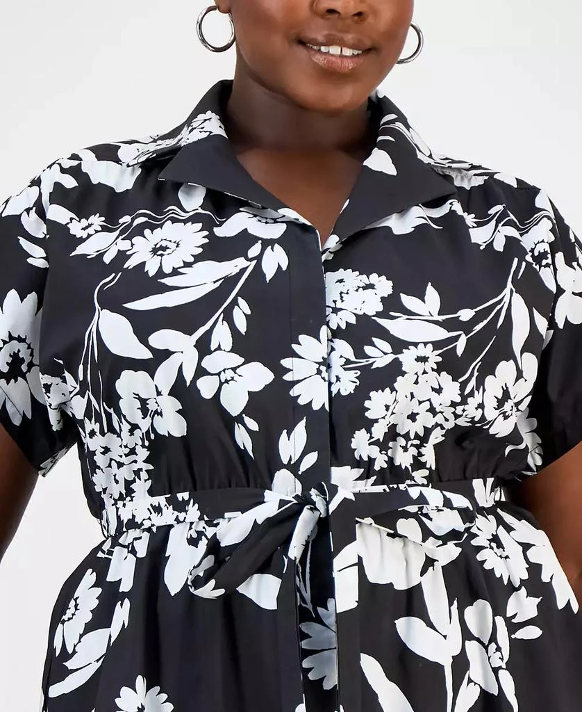 Sandra Darren Plus Size Printed Short-Sleeve Shirtdress 3